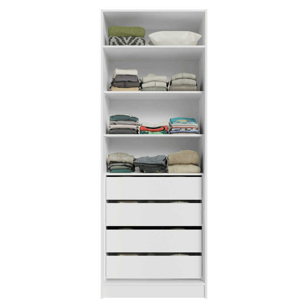 Guarda-Roupa Modulado 2 Portas 4 Gavetas Branco Neo Madesa