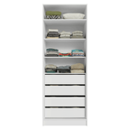 Guarda-Roupa Modulado 2 Portas 4 Gavetas Branco Neo Madesa