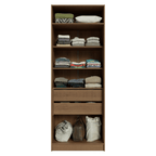 Guarda-Roupa Modulado 2 Portas com Espelho 2 Gavetas 4 Prateleiras Rustic/Crema Neo Madesa