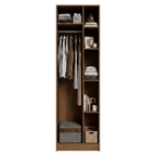 Guarda-Roupa Modulado 1 Porta 5 Nichos Rustic/Crema Neo Madesa
