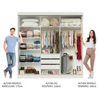 Guarda-Roupa Casal Madesa Istambul 3 Portas de Correr com Espelho 3 Gavetas Branco/Rustic