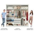 Guarda-Roupa Casal Madesa Istambul 3 Portas de Correr com Espelhos 3 Gavetas Branco/Rustic