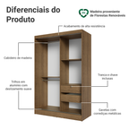 Guarda-Roupa 2 Portas de Correr com Espelho Rustic Max Madesa