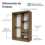 Guarda-Roupa 2 Portas de Correr com Espelho Rustic Max Madesa