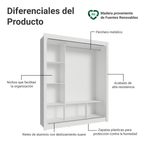 Guarda-Roupa Casal 3 Portas de Correr Branco Nobre Madesa