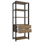 Guarda-Roupa Closet Modulado 2 Gavetas 4 Prateleiras 70cm Rustic/Preto Valencia Madesa