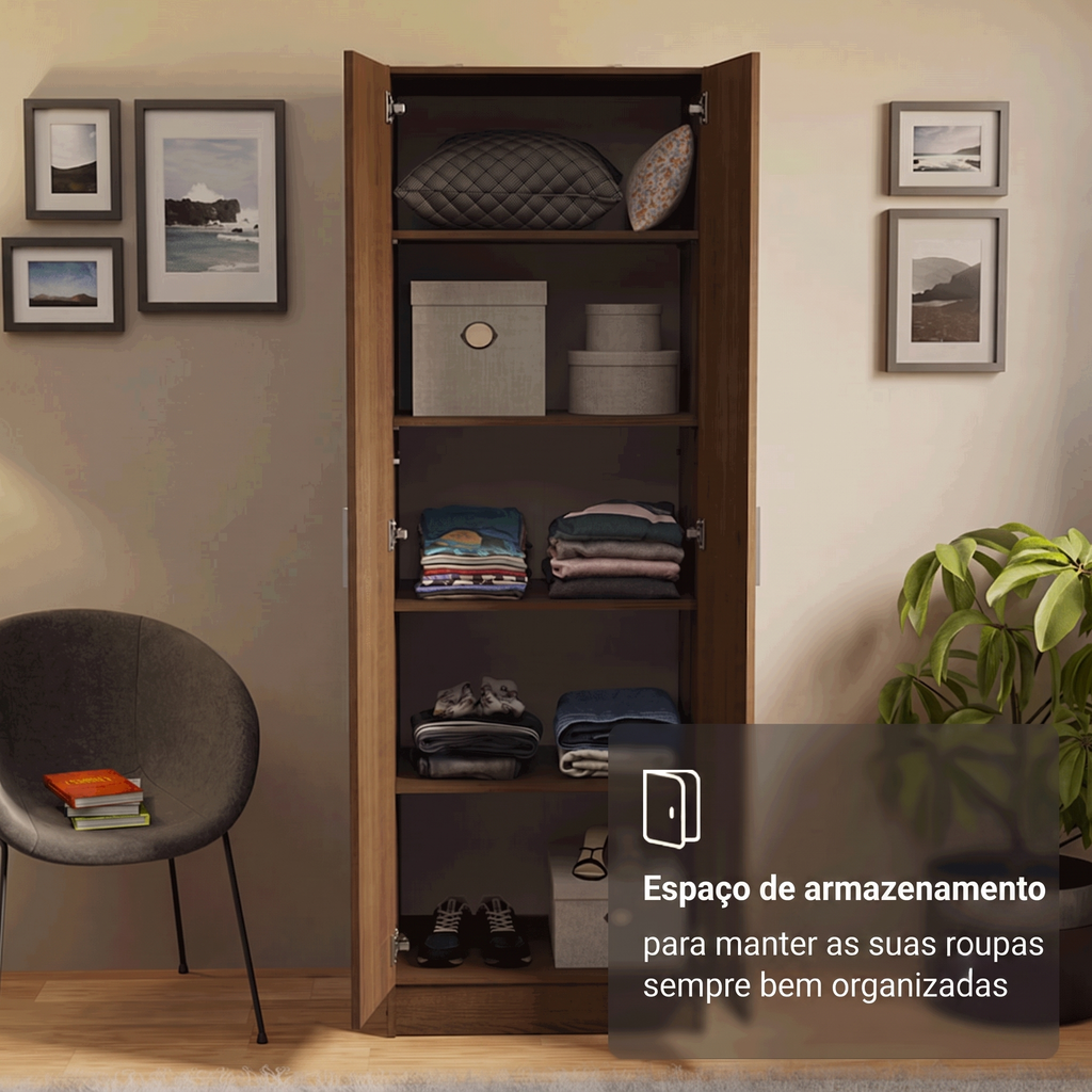 Armário Organizador com Sapateira Madesa 1650 com 2 Portas 4 Prateleiras Rustic PO