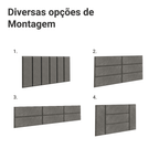 Cabeceira Estofada Modular Kit 6 Peças para Camas de Solteiro Silver Madesa