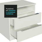 Mesa de Cabeceira Madesa 3227 com 2 Gavetas Branco