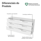 Cômoda com 6 Gavetas Branco Laura Madesa