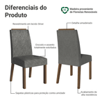 Kit 4 Cadeiras de Jantar 4255 com Espaldar Rustic/Silver Madesa
