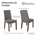 Kit 2 Cadeiras de Jantar 4256 Rustic/Silver Madesa