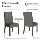 Kit 2 Cadeiras de Jantar 4256 com Espaldar Rustic/Silver Madesa