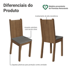 Kit 4 Cadeiras 4290 Madesa Rustic/Silver
