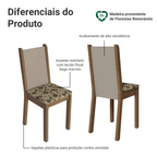 Kit 4 Cadeiras 4291 Madesa Rustic/Crema/Bege Marrom