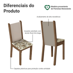 Kit 4 Cadeiras de Jantar 4291 Rustic/Crema/Lírio Bege Madesa