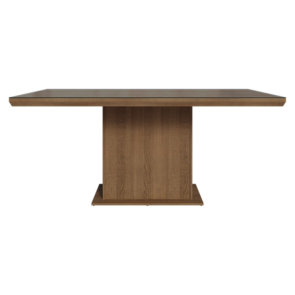 Mesa de Jantar Retangular Tampo com Moldura e Vidro Sobreposto Rustic 5275 Madesa