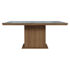 Mesa de Jantar Retangular Tampo com Moldura e Vidro Sobreposto Rustic/Cinza 5275 Madesa