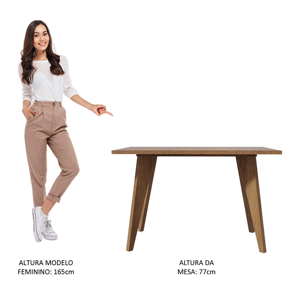 Mesa Madesa Retangular para Escritório com Tampo de Madeira 5319 Rustic