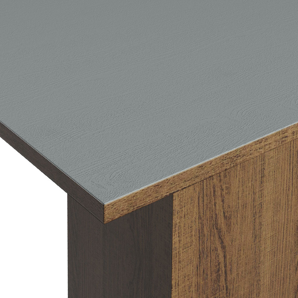 Mesa de Jantar Quadrada Tampo de Madeira Madesa 5363 Rustic/Cinza