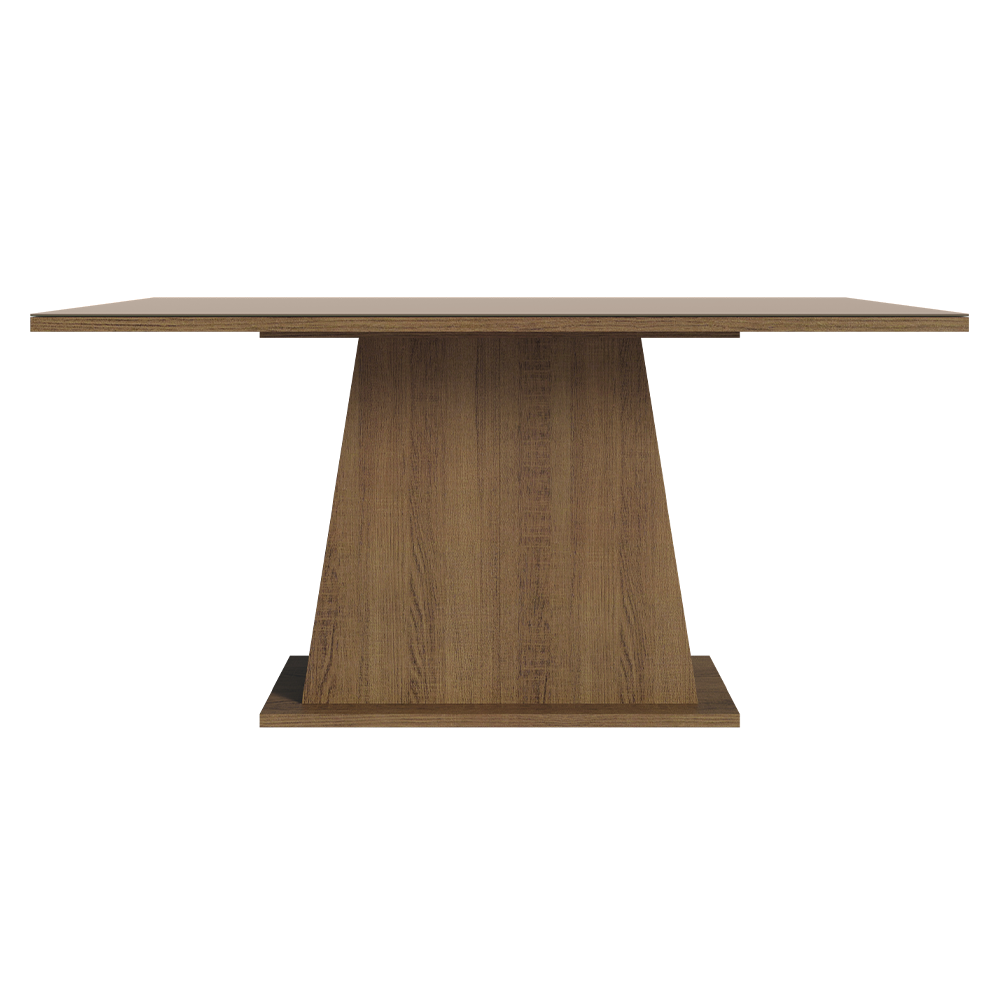 Mesa de Jantar Madesa Retangular Tampo de Vidro 5364 Rustic/Crema