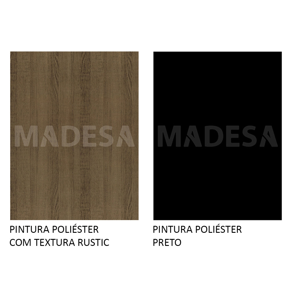 Mesa de Jantar Madesa Retangular Tampo de Madeira 5364 Rustic/Preto