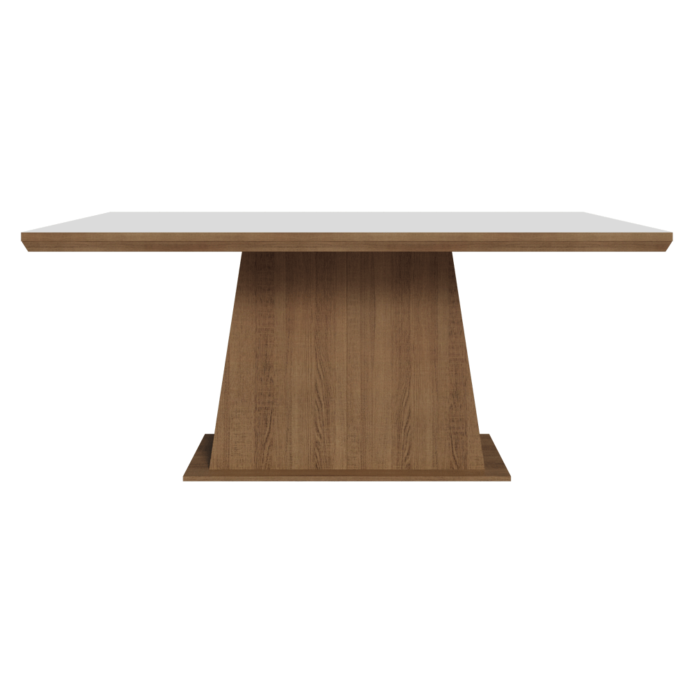 Mesa de Jantar Retangular Tampo com Moldura Rustic/Branco 5364 Madesa