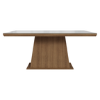 Mesa de Jantar Retangular Tampo com Moldura e Vidro Sobreposto Rustic/Branco 5364 Madesa