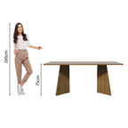 Mesa de Jantar Retangular com Tampo de Madeira Rustic/Crema 5388 Madesa
