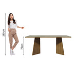 Mesa de Jantar Retangular com Tampo de Vidro Rustic/Crema 5388 Madesa