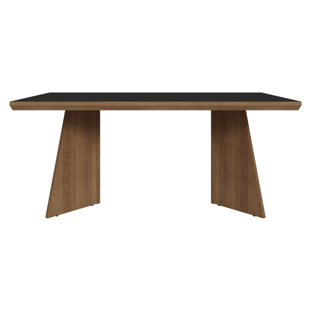 Mesa de Jantar Retangular Tampo com Moldura Rustic/Preto 5389 Madesa
