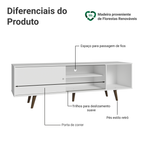 Rack Madesa Dubai para TV até 65 Polegadas com Pés Branco/Rustic 095Z