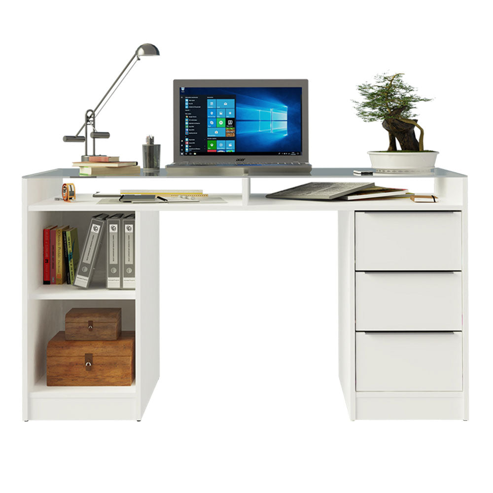 Escrivaninha 1 Porta e 3 Gavetas Madesa Chicago Branco