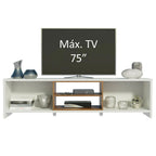 Rack para TV até 75 Polegadas Madesa Metz 180 cm 2 Portas Branco/Rustic