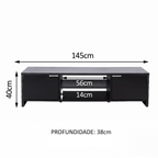 Rack para TV até 65 Polegadas Madesa 6918 com 2 Portas Preto PO