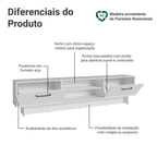 Rack para TV até 80 Polegadas 218 cm 2 Portas Branco Agata Madesa