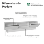 Rack para TV até 80 Polegadas 218 cm 2 Portas Branco Glamy Madesa