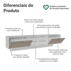 Rack Suspenso para TV até 80 Polegadas 218 cm 2 Portas Branco/Crema Vik Madesa
