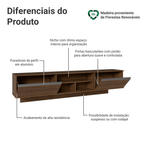 Rack Suspenso para TV até 80 Polegadas 218 cm 2 Portas Rustic Glamy Madesa
