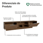 Rack Suspenso para TV até 80 Polegadas 218 cm 2 Portas Rustic Stella Madesa