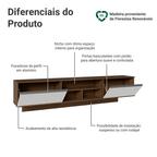 Rack Suspenso para TV até 80 Polegadas 218 cm 2 Portas Rustic/Branco Glamy Madesa
