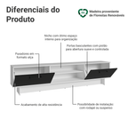 Rack para TV até 80 Polegadas 218 cm 2 Portas Branco/Preto Agata Madesa