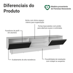 Rack para TV até 80 Polegadas 218 cm 2 Portas Branco/Preto Glamy Madesa
