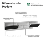 Rack Suspenso para TV até 80 Polegadas 218 cm 2 Portas Branco/Preto Glamy Madesa