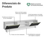 Rack para TV até 80 Polegadas 218 cm 2 Portas Branco/Preto Lux Madesa