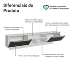 Rack Suspenso para TV até 80 Polegadas 218 cm 2 Portas Branco/Preto Lux Madesa