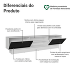 Rack para TV até 80 Polegadas 218 cm 2 Portas Branco/Preto Vik Madesa