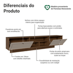 Rack Suspenso para TV até 80 Polegadas 218 cm 2 Portas Rustic/Crema Vik Madesa