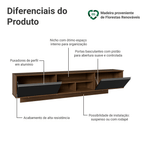 Rack Suspenso para TV até 80 Polegadas 218 cm 2 Portas Rustic/Preto Glamy Madesa
