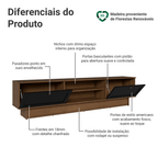Rack para TV até 80 Polegadas 218 cm 2 Portas Rustic/Preto Vik Madesa